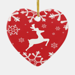 Christmas Reindeer Ceramic Ornament