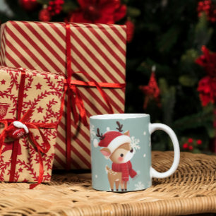 Christmas reindeer coffee mug