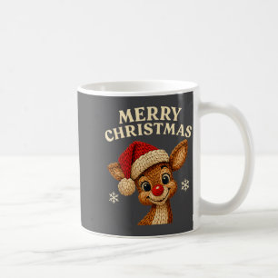 Christmas Reindeer Crochet Cute Merry Christmas Re Coffee Mug