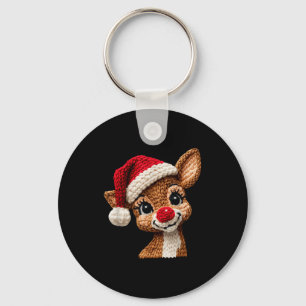 Christmas Reindeer Crochet Cute Merry Christmas Re Keychain
