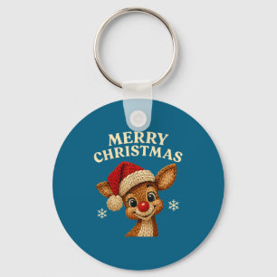 Christmas Reindeer Crochet Cute Merry Christmas Re Keychain