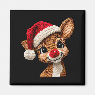 Christmas Reindeer Crochet Cute Merry Christmas Re Magnet