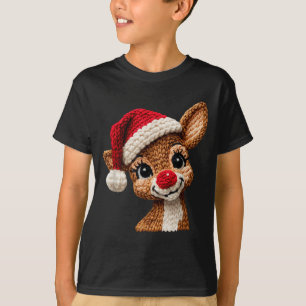 Christmas Reindeer Crochet Cute Merry Christmas Re T-Shirt