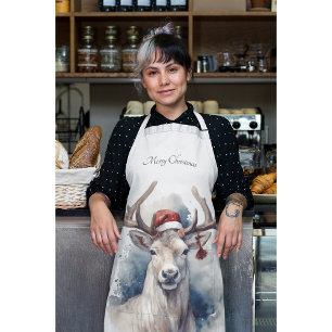 Christmas Reindeer, customizable Apron