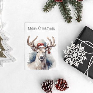 Christmas Reindeer, customizable Holiday Card