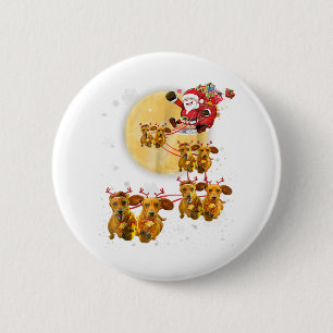 Christmas Reindeer Dachshund Dog Shirts Funny 2 Inch Round Button