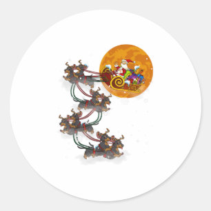 Christmas Reindeer Dachshund Dog Tee Fun Classic Round Sticker