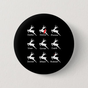 Christmas Reindeer Dancer Ballet Ballerina Dance T 2 Inch Round Button