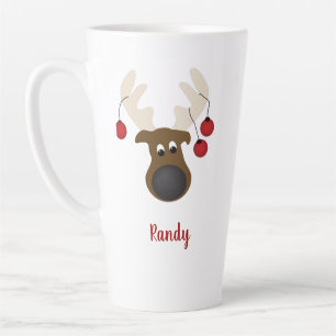 Christmas Reindeer Deer Personalized 17oz Latte Mug