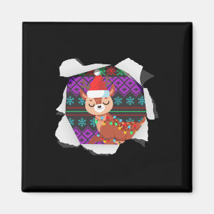 Christmas Reindeer Design Ugly Chrismas Magnet