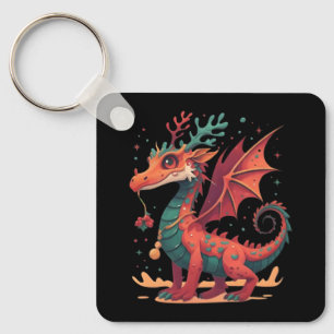 Christmas Reindeer Dragon Abstract Stylish Cartoon Keychain