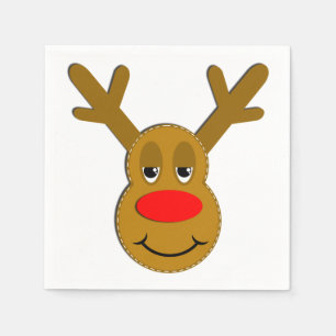 Christmas Reindeer Face Napkin