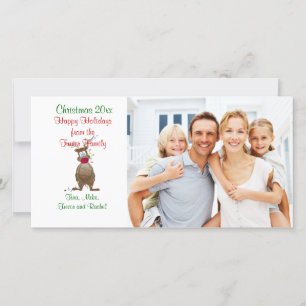 Christmas Reindeer Family Photo Card