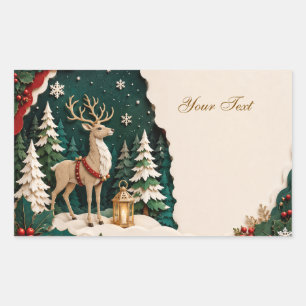 Christmas Reindeer Forest Frame Sticker
