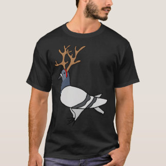 Christmas Reindeer Fred The Pigeon T-Shirt