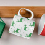 Christmas reindeer. Green woodland animal pattern Coffee Mug<br><div class="desc">Christmas green woodland reindeer pattern Coffee Mug for winter holiday.</div>
