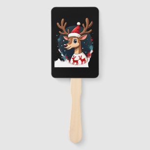 christmas Reindeer Hand Fan