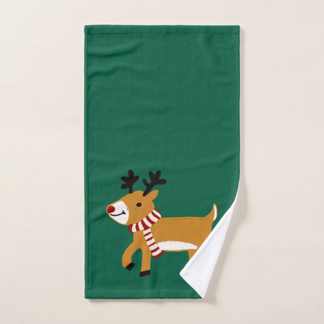 Christmas Reindeer Hand Towel (Hand Towel)