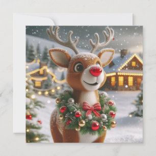 Christmas Reindeer Holiday Card