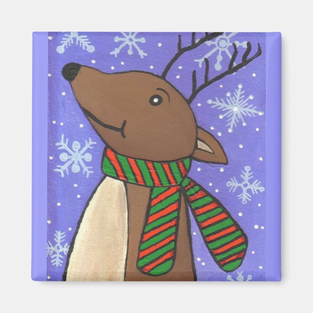 Christmas Reindeer - holiday magnet (Front)