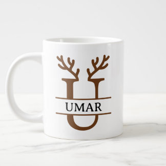 Christmas Reindeer holiday Mug, Custom winter  Large Coffee Mug