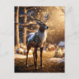  Christmas Reindeer Holiday Postcard
