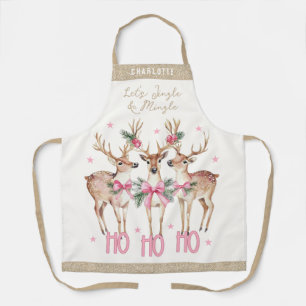 Christmas Reindeer Jingle & Mingle Personalized Apron