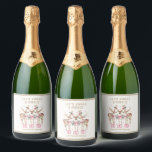 Christmas Reindeer Jingle & Mingle Personalized Sparkling Wine Label<br><div class="desc">Christmas Reindeer Jingle & Mingle Festive Party Personalized Name Sparkling Wine Labels Stickers features festive reindeer with pink bows and floral accents with the text "Let's Jingle & Mingle" in modern gold calligraphy script typography with your personalized name. Perfect personalized gift for Christmas and the holidays for family and friends....</div>