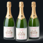 Christmas Reindeer Jingle & Mingle Personalized Sparkling Wine Label<br><div class="desc">Christmas Reindeer Jingle & Mingle Festive Party Personalized Name Sparkling Wine Labels Stickers features festive reindeer with pink bows and floral accents with the text "Let's Jingle & Mingle" in modern pink calligraphy script typography with your personalized name. Perfect personalized gift for Christmas and the holidays for family and friends....</div>