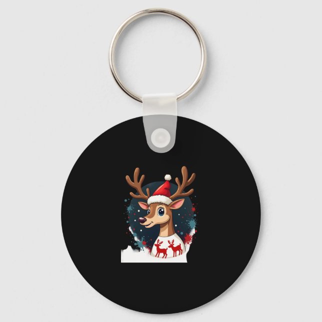 christmas Reindeer Keychain (Front)