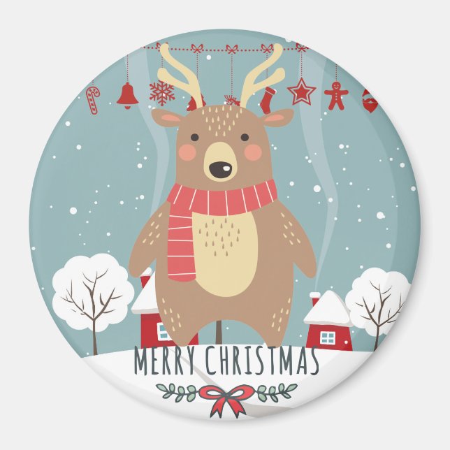 Christmas Reindeer Magnet (Front)