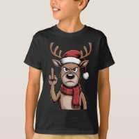 Christmas Reindeer Middle Finger Sarcastic Xmas Fu
