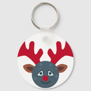 christmas reindeer moon emoji keychain