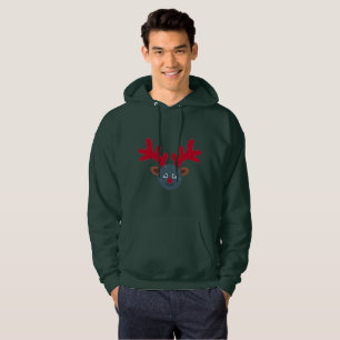 christmas reindeer moon emoji men hoody sweatshirt