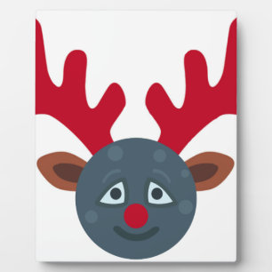 christmas reindeer moon emoji plaque