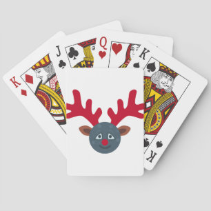 christmas reindeer moon emoji playing cards