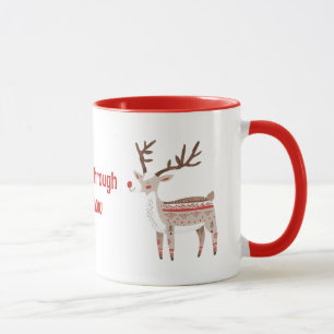 Christmas Reindeer Mug Nordic Holiday Design