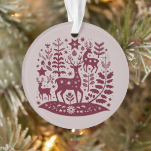 Christmas Reindeer Nordic Folk Art Scandinavian Ornament