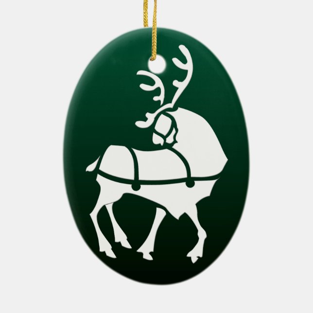 Christmas Reindeer Ornament Personalize Decoration (Back)