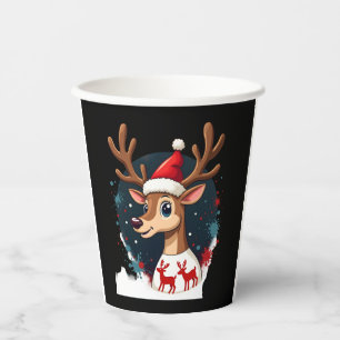 christmas Reindeer Paper Cups