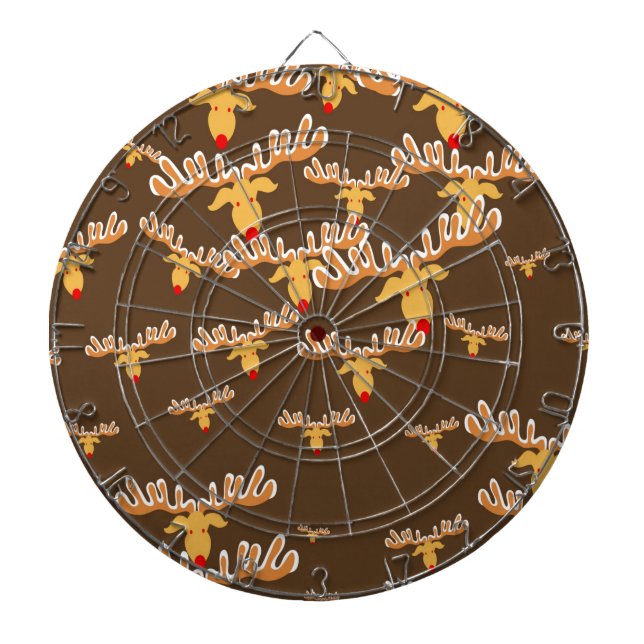 Christmas reindeer pattern dartboard (Front)