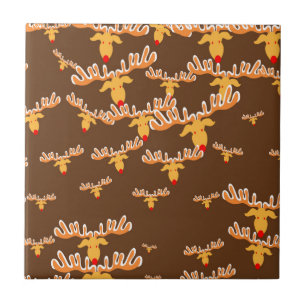 Christmas reindeer pattern tile