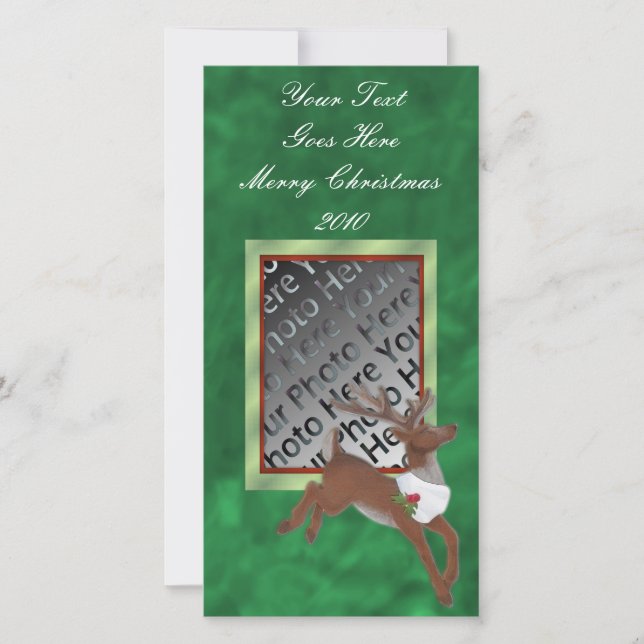 Christmas Reindeer Photo Card (Front)
