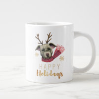 Christmas Reindeer Pit Bull Dog | Happy Holidays