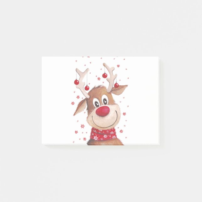 Christmas reindeer post-it notes (Front)