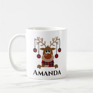 Christmas reindeer red- christmas light coffee mug