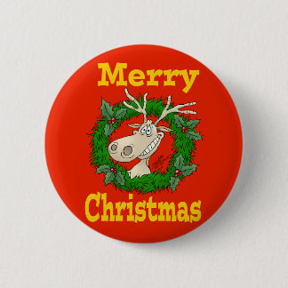 Christmas Reindeer reef. 2 Inch Round Button