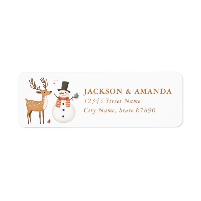 Christmas Reindeer Return Address Labels (Devant)