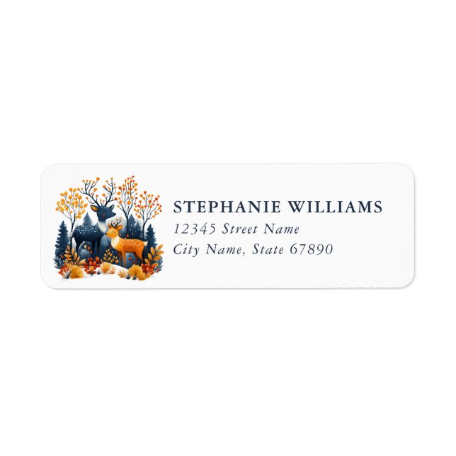 Christmas Reindeer Return Address Labels (Front)