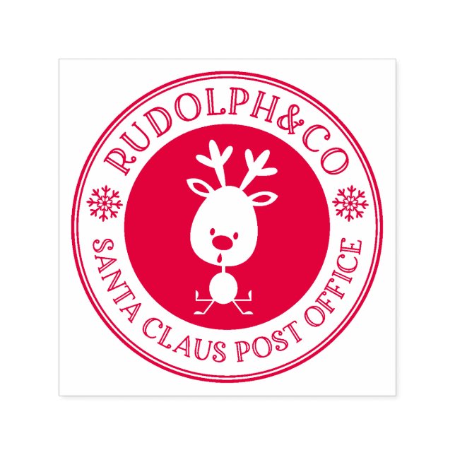 Christmas Reindeer Santa Claus Post Office Self-inking Stamp (Design)